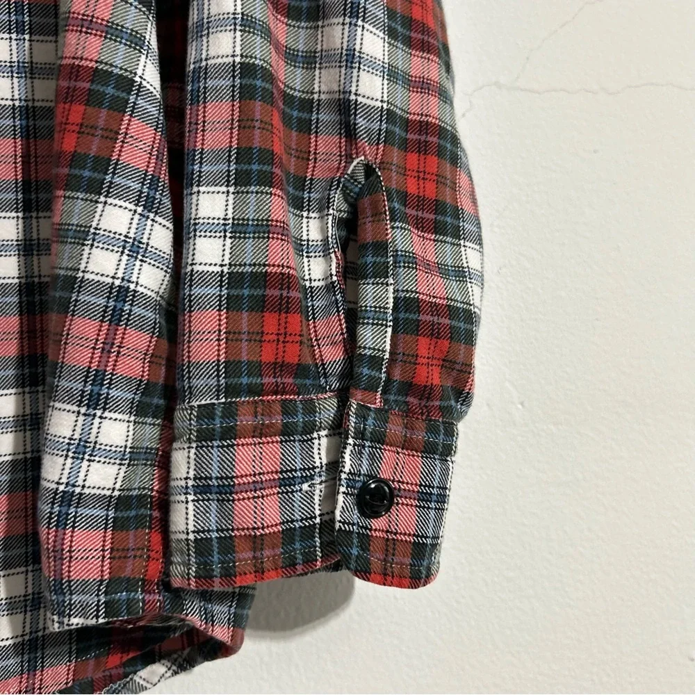 Ralph Lauren Polo Jeans Red White Plaid Cotton Flannel Button Down Shirt XL